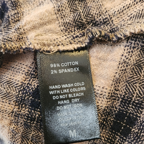 Boutique Cottagecore Plaid Peasant Henley Boho Blouse Sz M - Picture 7 of 8